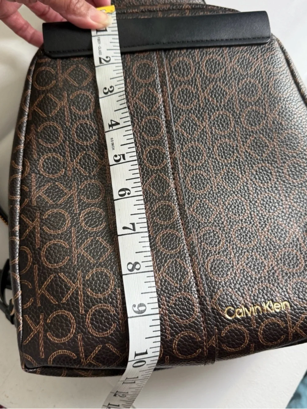 Calvin Klein Brown Monogram backpacks Belt Bag with Black Strap - Picture 10 of 12